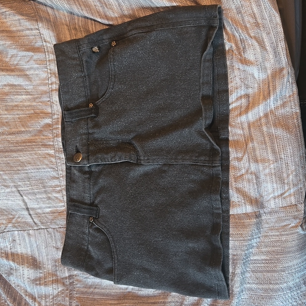 Tripp Metallic Grey mini skirt, size medium